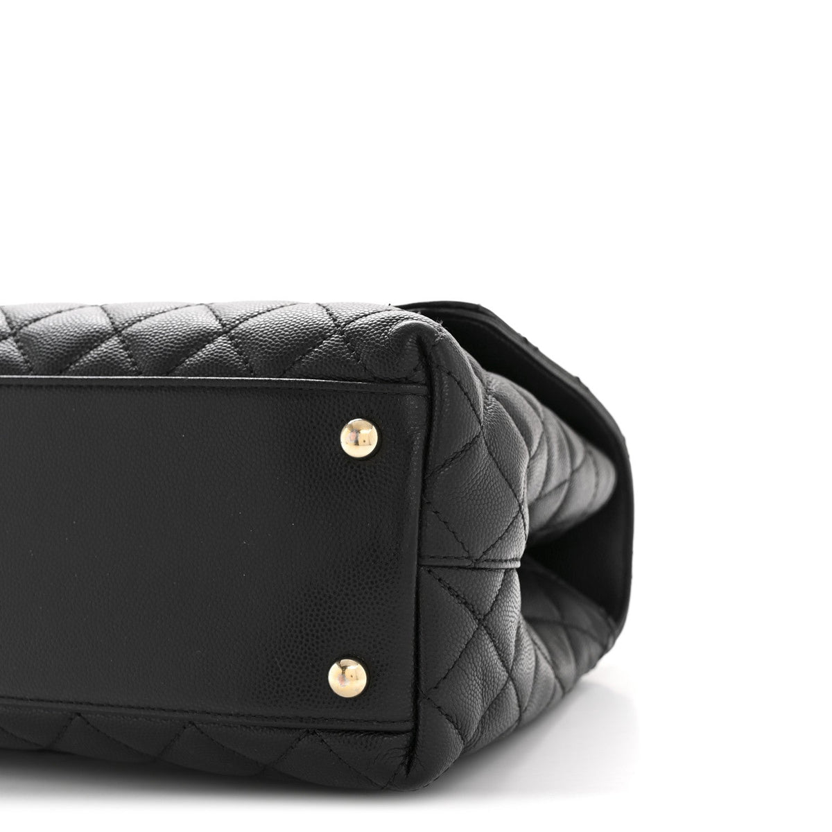 Caviar Quilted Small Coco Handle Flap Black