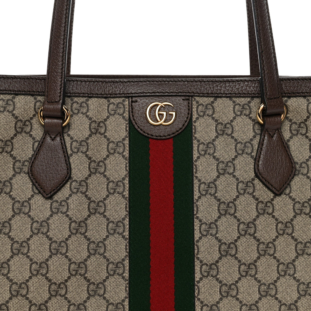 GG Supreme Monogram Medium Ophidia Shopping Tote Brown