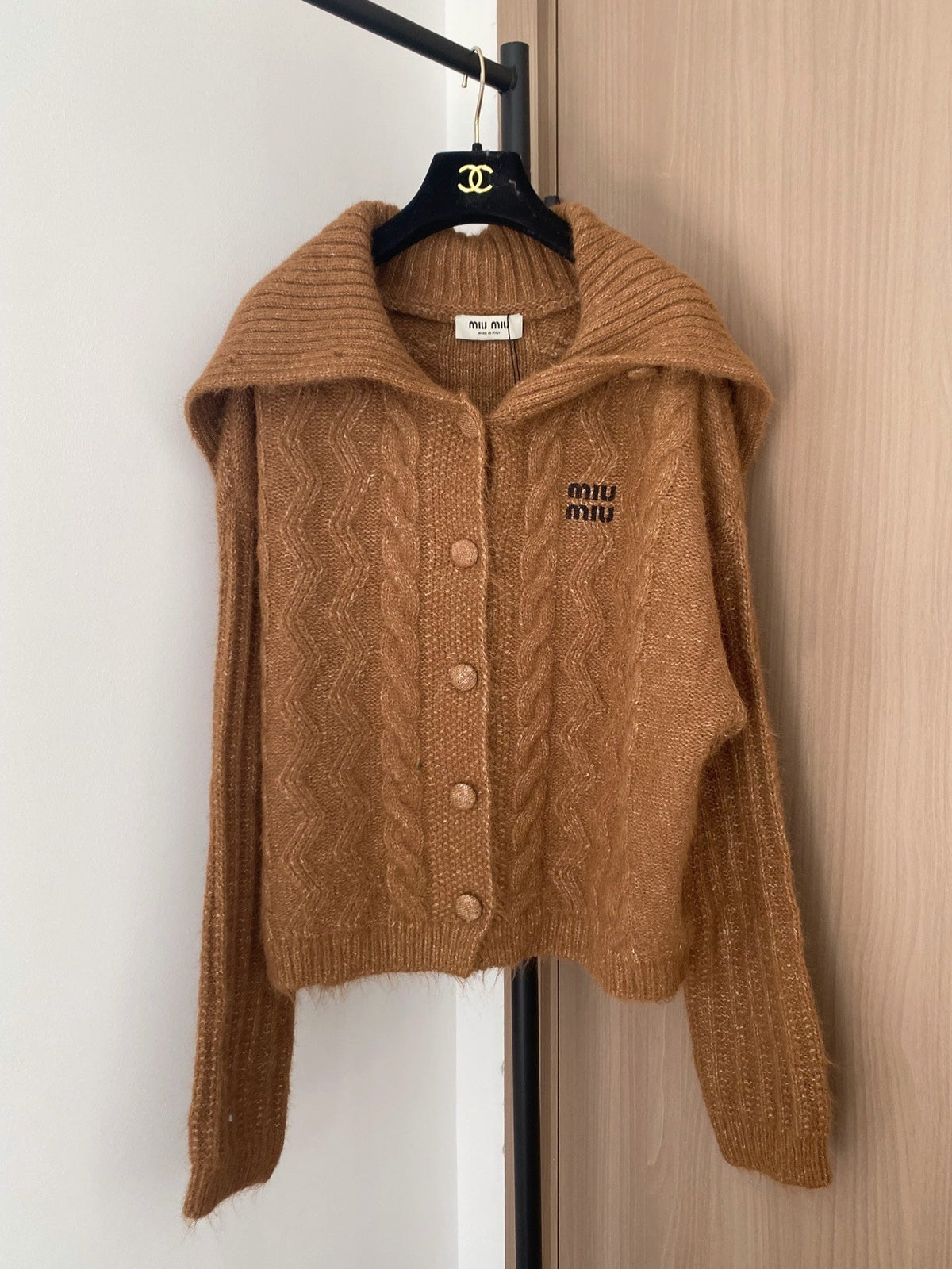 Miumiu 2025 Cardigan Brown Wool Polyester