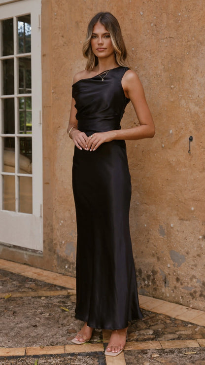 Auria Off Shoulder Maxi Dress - Black