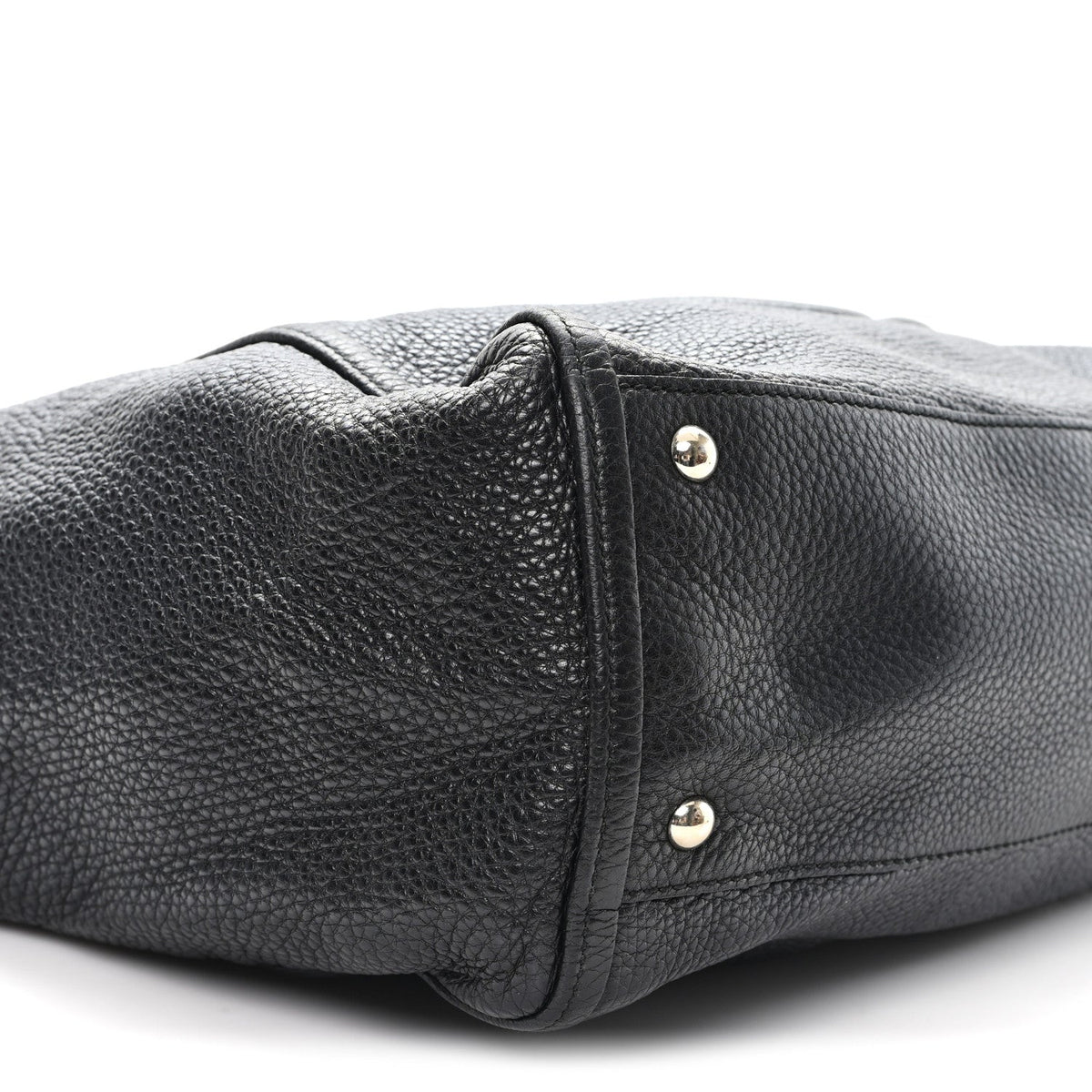 Pebbled Calfskin Medium Soho Shoulder Bag Black