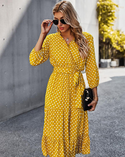 Original Design Innovative Women'S Spring/Summer 2021 Classic Wave Point Print Dress