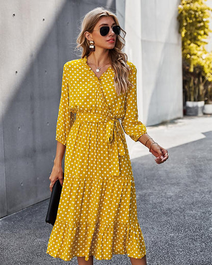 Original Design Innovative Women'S Spring/Summer 2021 Classic Wave Point Print Dress