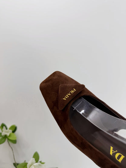 PRA 26SS Slingback 85 Dark Brown Suede 592374