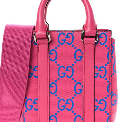Calfskin GG Tennis Embossed Mini Tote Bag Modern Fuchsia Modern Blue