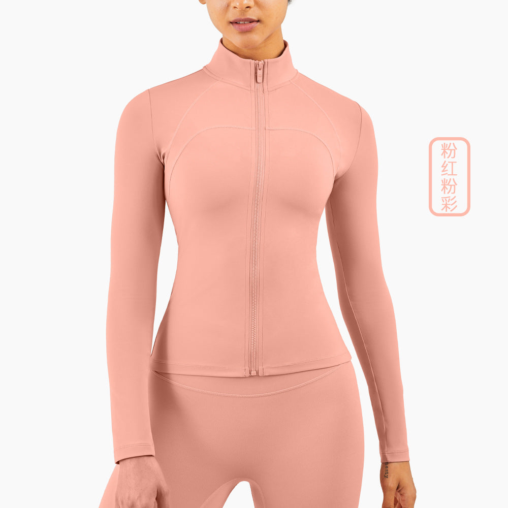 Stand-Up Fitness Long Sleeves Tight Running Sports Coat Thin Yoga Clothes