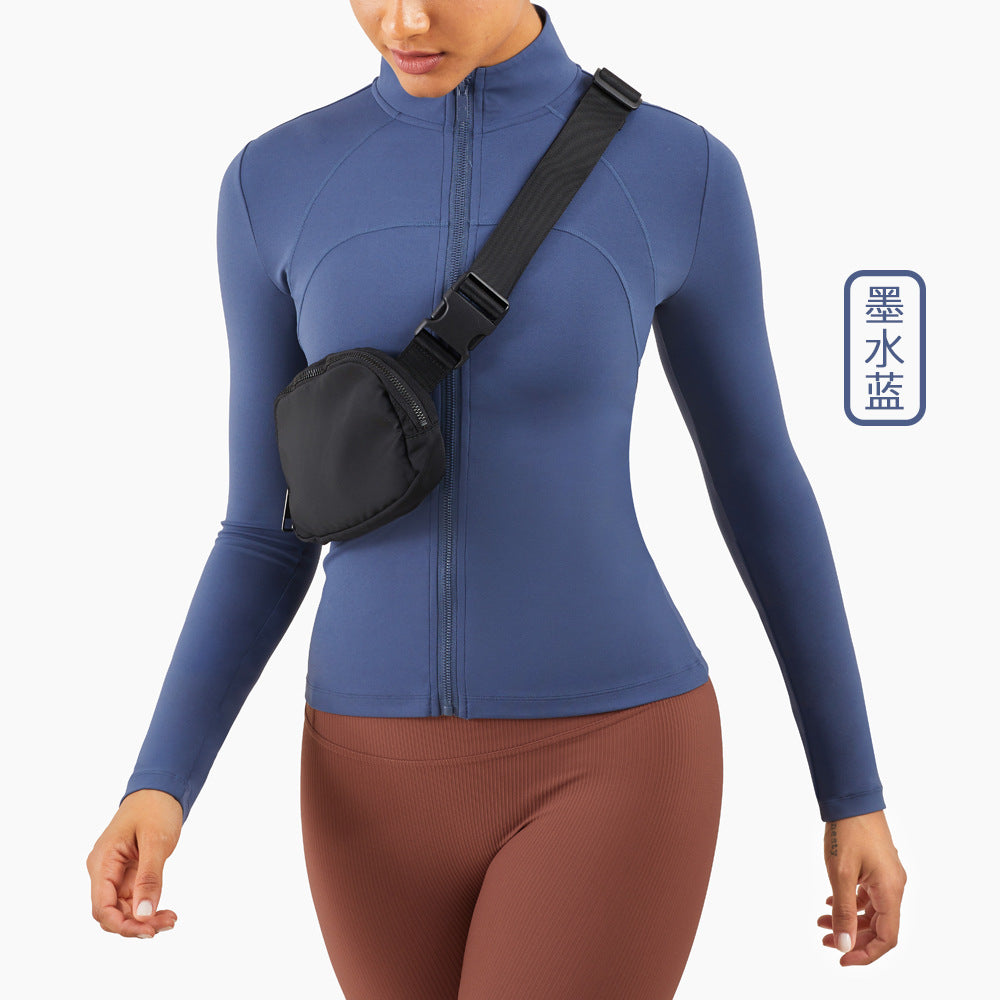 Stand-Up Fitness Long Sleeves Tight Running Sports Coat Thin Yoga Clothes