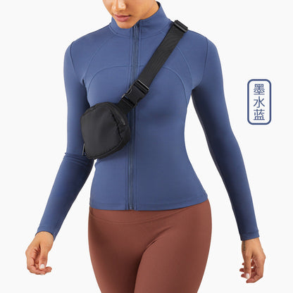 Stand-Up Fitness Long Sleeves Tight Running Sports Coat Thin Yoga Clothes