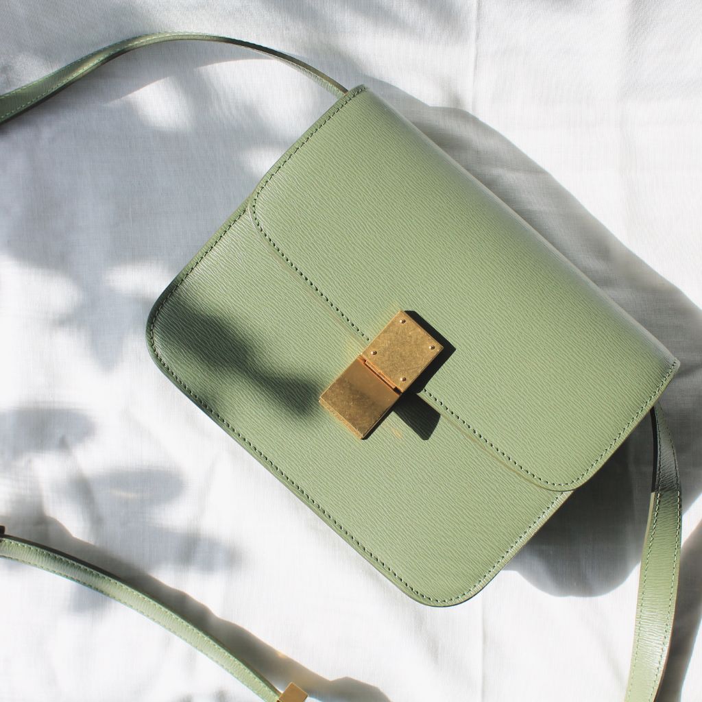 Celine Green Leather Teen Box Bag
