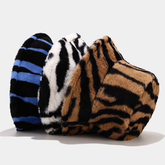 Contrast Color Stripe Thicken Bucket Hats