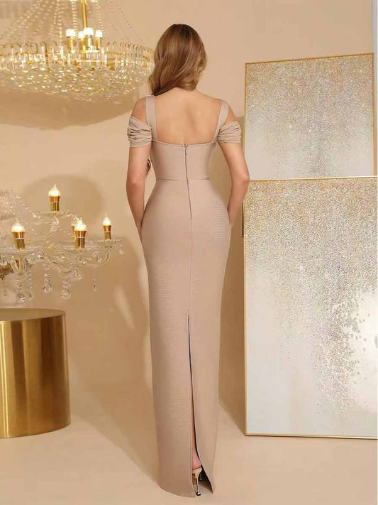 Olive Diamond Studded Maxi Dress