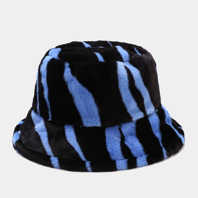 Contrast Color Stripe Thicken Bucket Hats