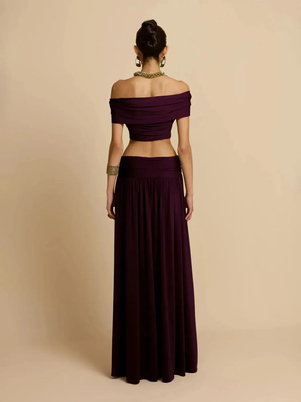 Bellamy Top And Skirt Set In Plum