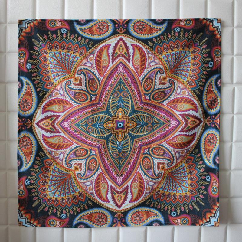 Small Cover Towel Retro Boho Style Cotton Linen Tablecloth