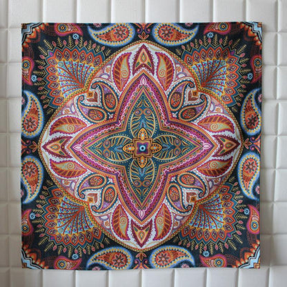 Small Cover Towel Retro Boho Style Cotton Linen Tablecloth