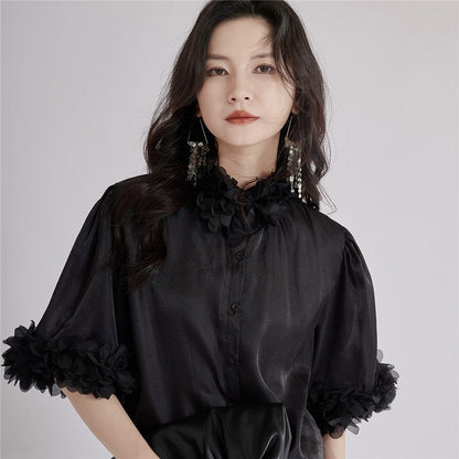 Loose Petal Short Sleeve Shirt