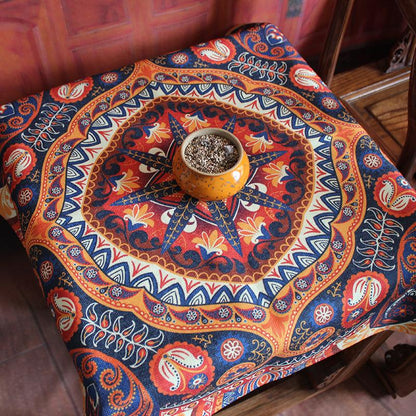 Small Cover Towel Retro Boho Style Cotton Linen Tablecloth