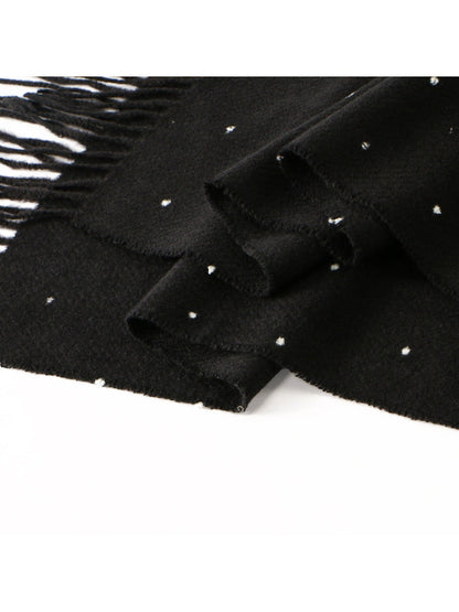 Sscarvii - Polka Dots Tassel Winter Scarf