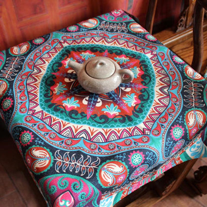Small Cover Towel Retro Boho Style Cotton Linen Tablecloth