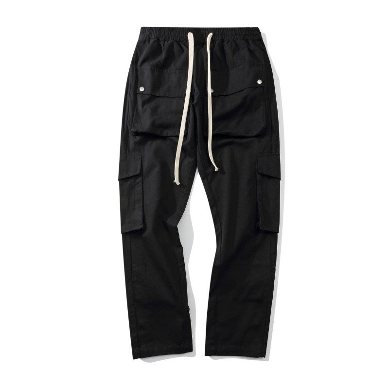 Button-Fly Multi-Pocket Cargo Pants Slim Fit Unisex Design