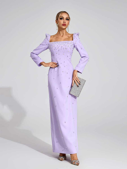 Arwen Diamond Maxi Dress In Purple