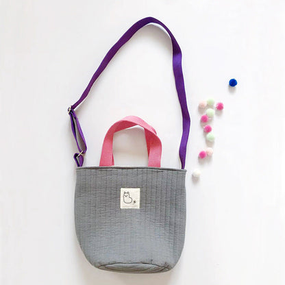 Canvas Bucket Bag Stylish Crossbody Purse