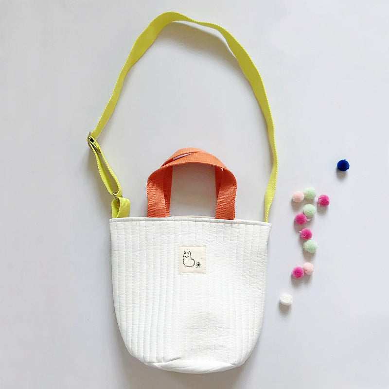 Canvas Bucket Bag Stylish Crossbody Purse