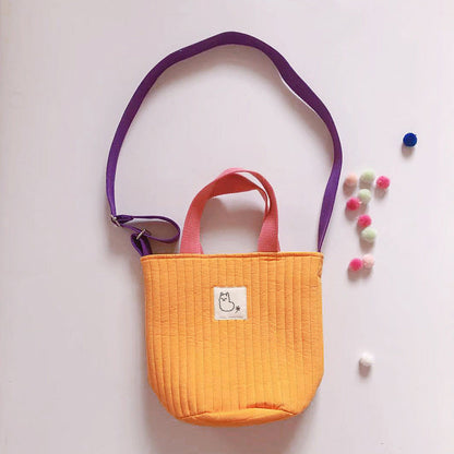 Canvas Bucket Bag Stylish Crossbody Purse