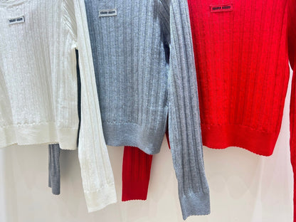 Miumiu 2025 Cable-knit Sweater Wool
