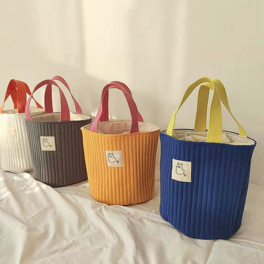 Canvas Bucket Bag Stylish Crossbody Purse