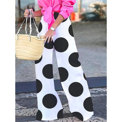 Loose Wide Leg Polka-Dot Casual Pants Bottoms Pants
