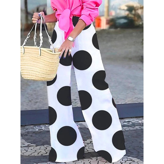 Loose Wide Leg Polka-Dot Casual Pants Bottoms Pants