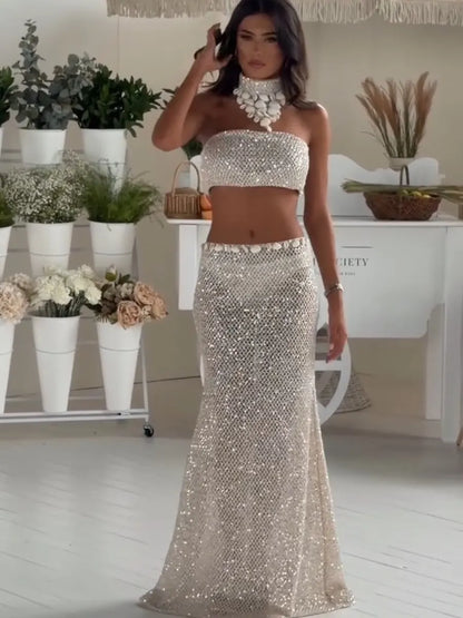 Zelda Sequin Strapless Mermaid Three-Piece Set