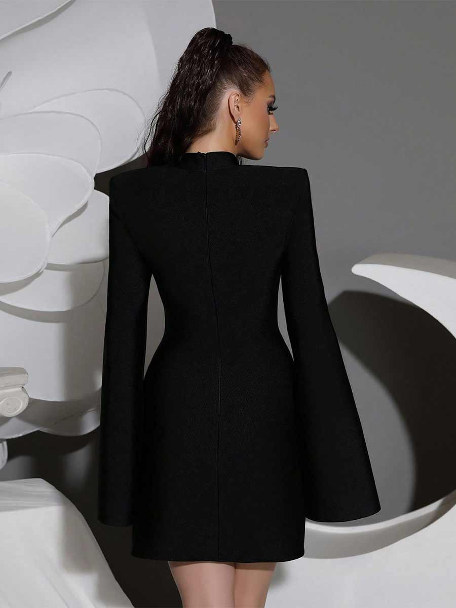 Karina Diamond Long Sleeved Mini Dress