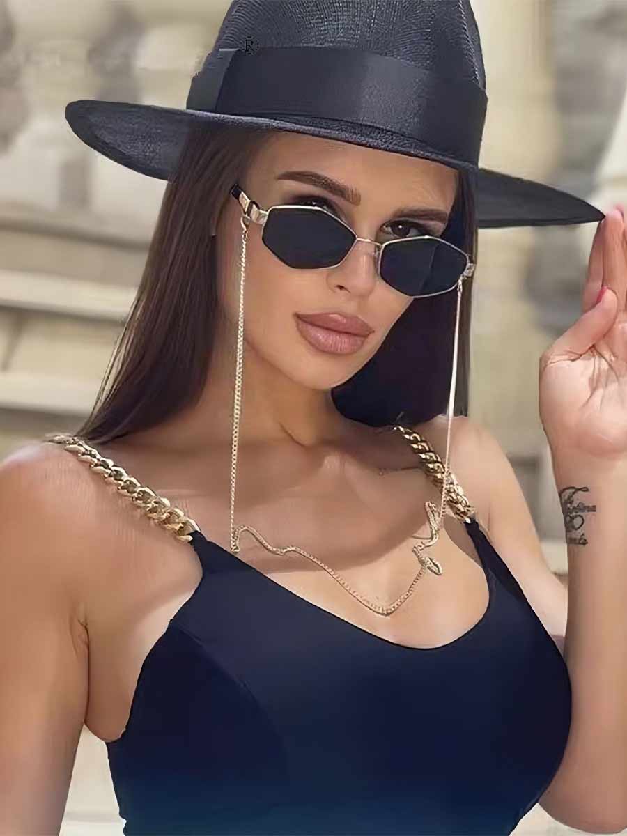 Raina Polygonal Metal Sunglasses