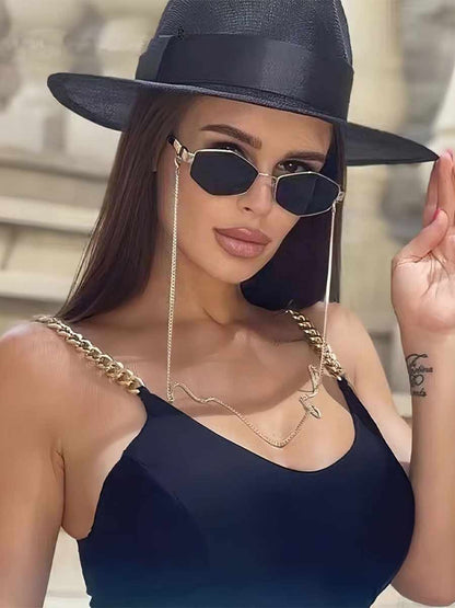 Raina Polygonal Metal Sunglasses