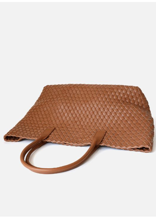 Woven Leather Tote Bag Durable Handwoven Design