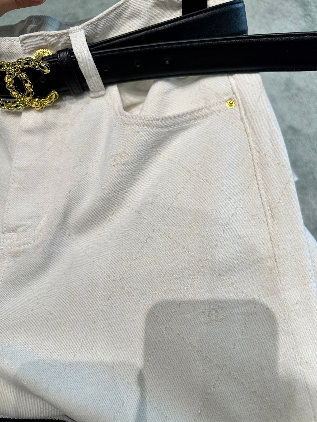 CC Diamond Pattern Jeans Cotton Polyester 351233