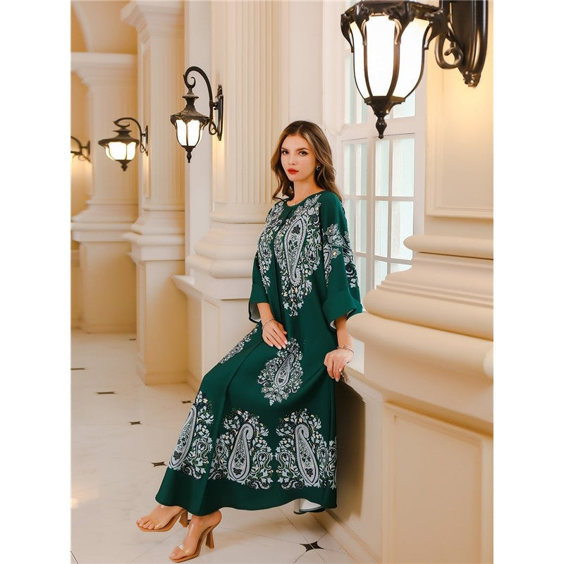 Beaded Long Sleeve Muslim Abaya Robe