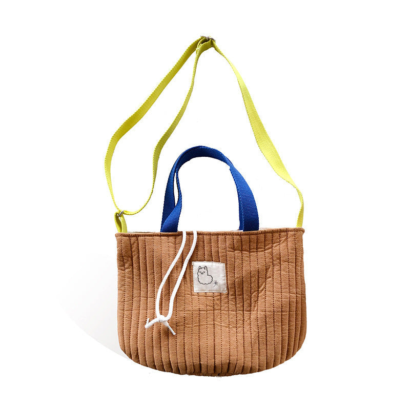Canvas Bucket Bag Stylish Crossbody Purse