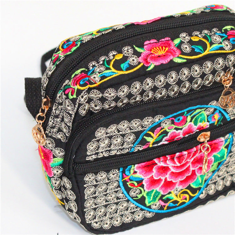 Ethnic Embroidered Multi-Layer Bag Ladies Embroidered Casual Cloth Bag.
