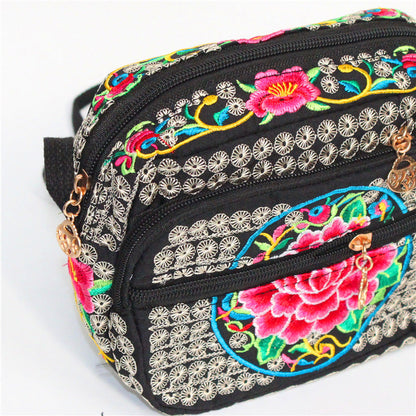 Ethnic Embroidered Multi-Layer Bag Ladies Embroidered Casual Cloth Bag.