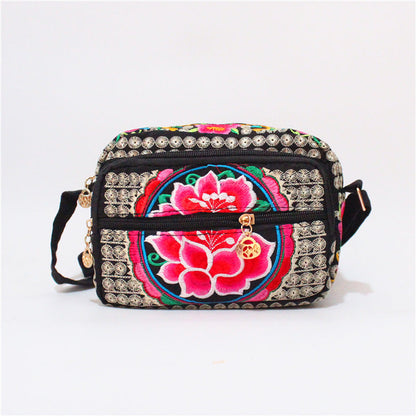Ethnic Embroidered Multi-Layer Bag Ladies Embroidered Casual Cloth Bag.