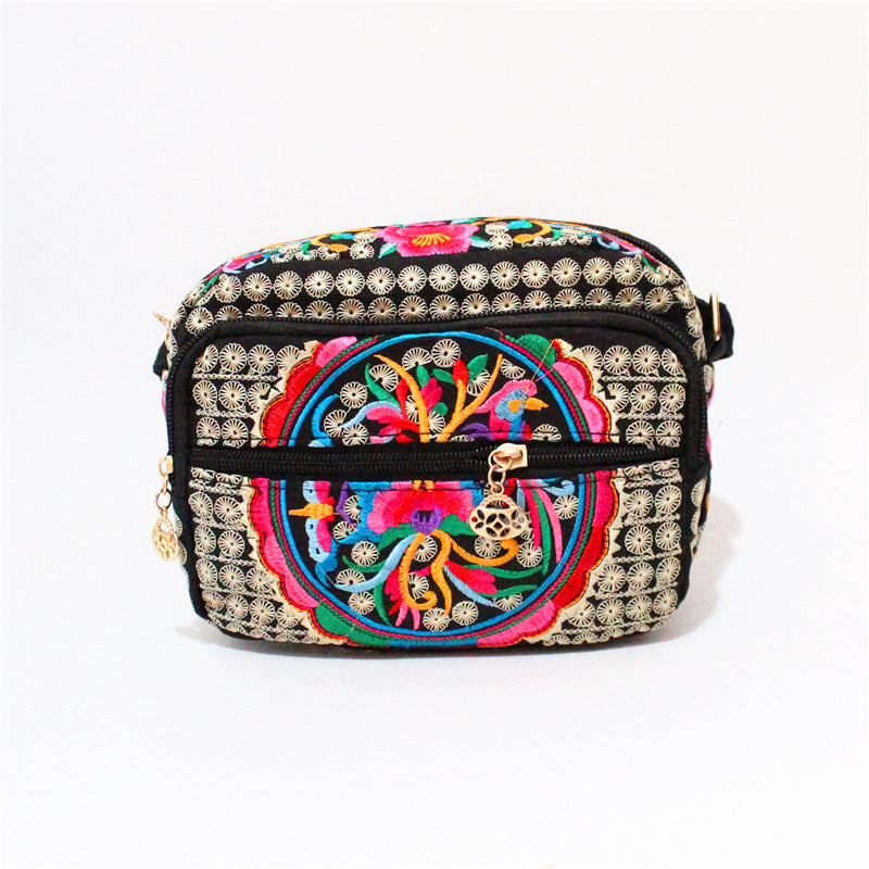Ethnic Embroidered Multi-Layer Bag Ladies Embroidered Casual Cloth Bag.