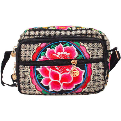 Ethnic Embroidered Multi-Layer Bag Ladies Embroidered Casual Cloth Bag.