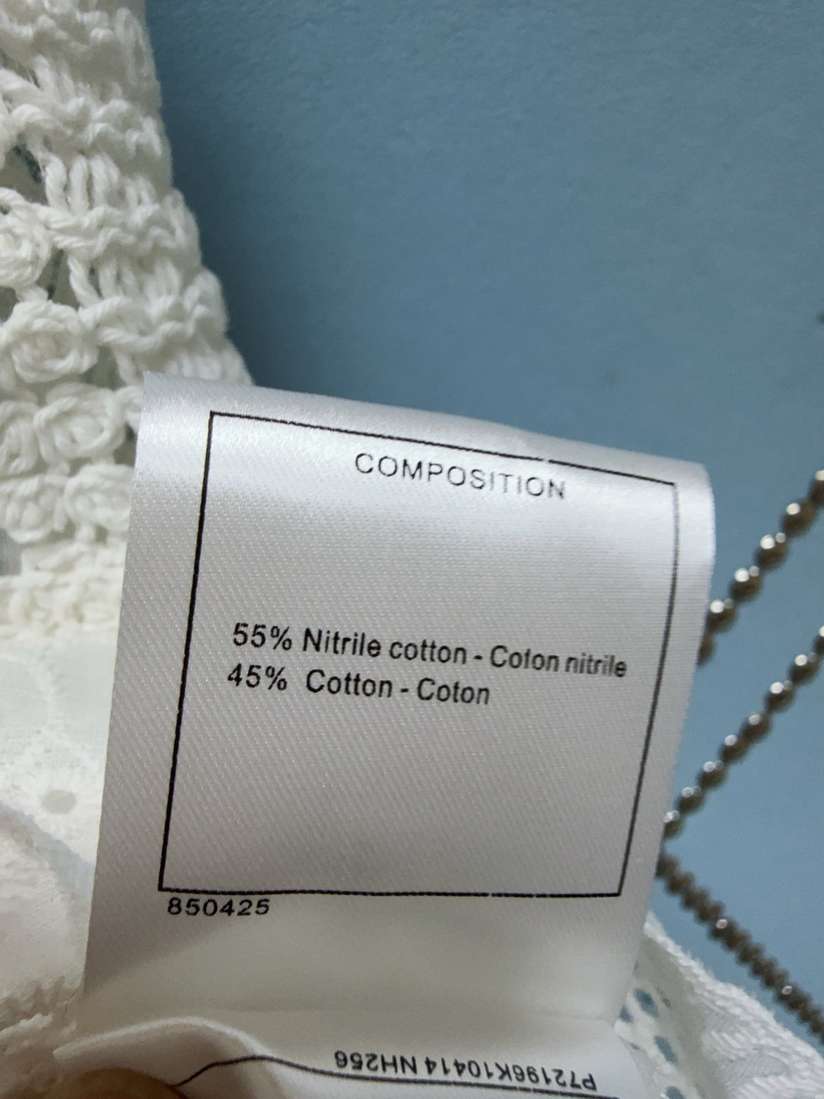 CC Crochet Peplum Mini Tank White Nitrile Cotton 351393
