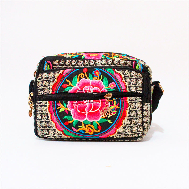 Ethnic Embroidered Multi-Layer Bag Ladies Embroidered Casual Cloth Bag.