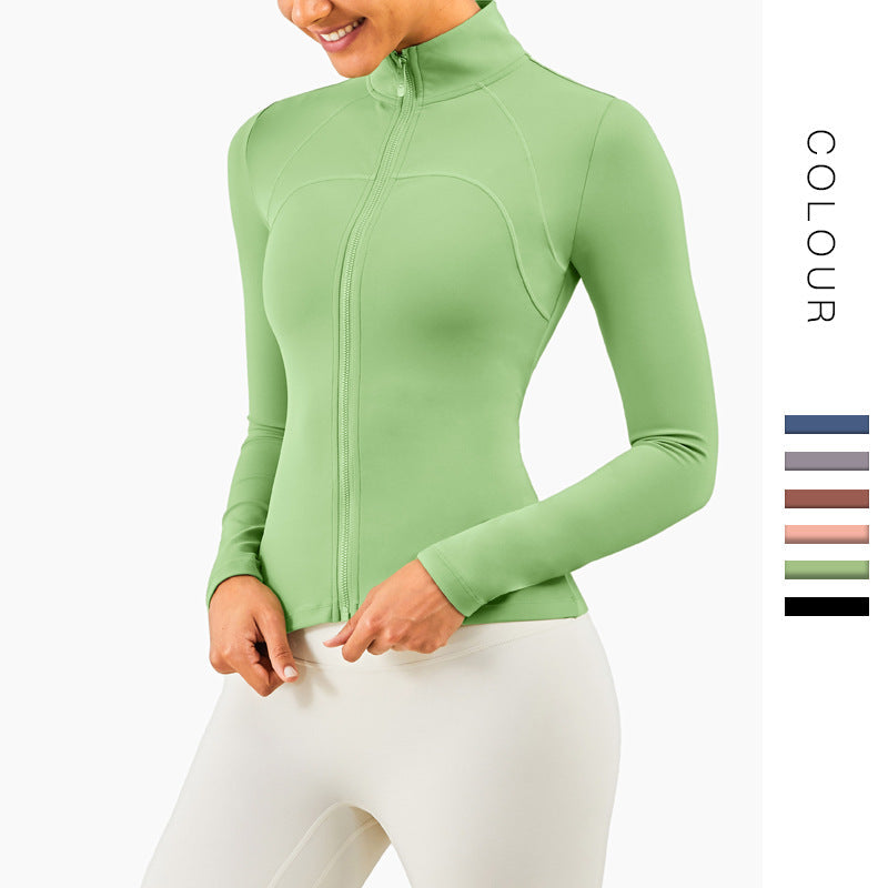 Stand-Up Fitness Long Sleeves Tight Running Sports Coat Thin Yoga Clothes