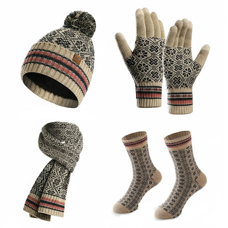 Christmas Winter Warm Knit Beanie Scarf Set