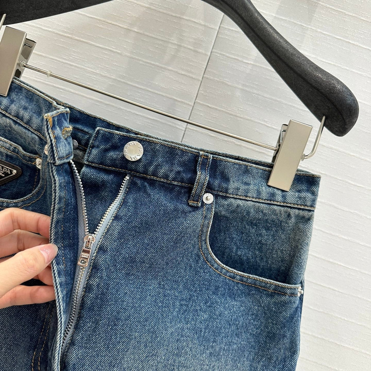 Prada 25 Denim Skirt Blue Cotton